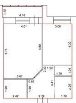 Студия квартира, вторичка, 54м2, 2/16 этаж