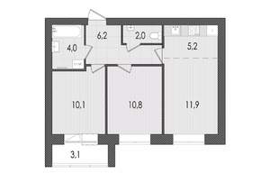 3-к квартира, вторичка, 53м2, 8/9 этаж