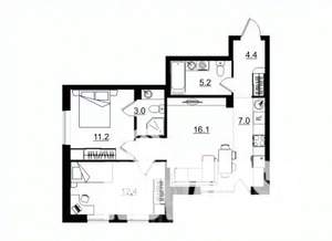 3-к квартира, строящийся дом, 62м2, 9/11 этаж