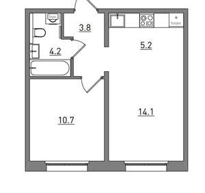 2-к квартира, вторичка, 38м2, 1/17 этаж