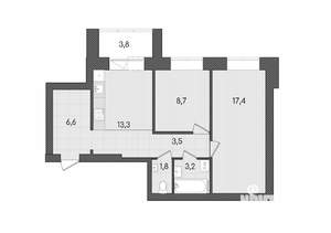 2-к квартира, вторичка, 58м2, 2/9 этаж