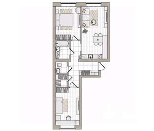 3-к квартира, вторичка, 67м2, 1/6 этаж