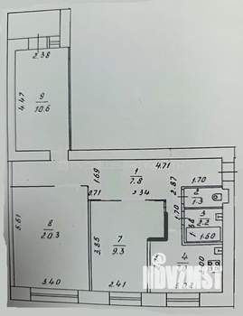 3-к квартира, вторичка, 60м2, 5/9 этаж