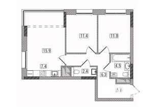3-к квартира, вторичка, 65м2, 5/17 этаж