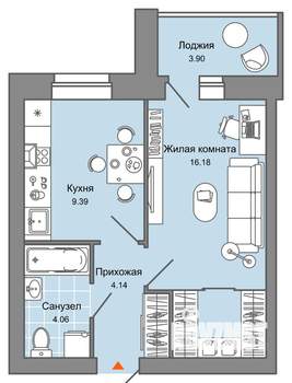 1-к квартира, вторичка, 36м2, 7/7 этаж