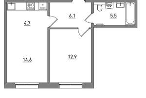 2-к квартира, вторичка, 44м2, 8/17 этаж