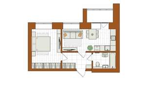 2-к квартира, вторичка, 41м2, 1/12 этаж