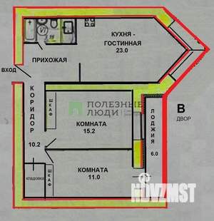 3-к квартира, вторичка, 68м2, 5/12 этаж