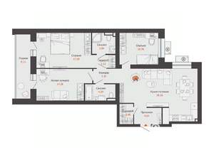 3-к квартира, вторичка, 97м2, 6/7 этаж