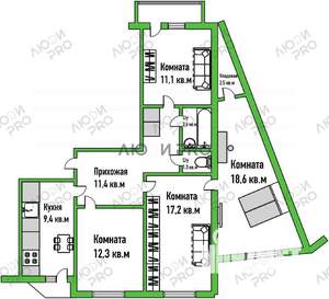 4-к квартира, вторичка, 87м2, 4/9 этаж