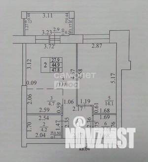 2-к квартира, вторичка, 48м2, 4/4 этаж