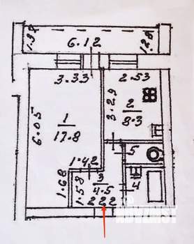 1-к квартира, вторичка, 35м2, 2/9 этаж
