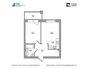 2-к квартира, вторичка, 45м2, 4/6 этаж