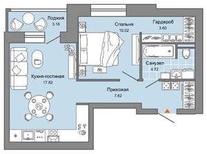 2-к квартира, вторичка, 46м2, 4/7 этаж