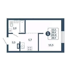 Студия квартира, вторичка, 28м2, 3/17 этаж