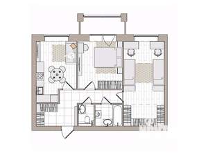 2-к квартира, вторичка, 66м2, 6/7 этаж