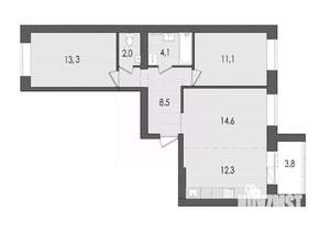 3-к квартира, вторичка, 70м2, 9/9 этаж