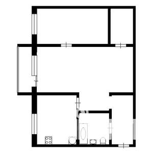 2-к квартира, вторичка, 46м2, 1/5 этаж