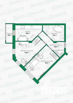 2-к квартира, вторичка, 57м2, 4/17 этаж