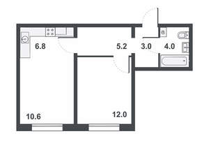 2-к квартира, вторичка, 42м2, 16/16 этаж