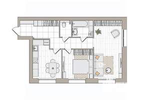 2-к квартира, вторичка, 59м2, 1/7 этаж