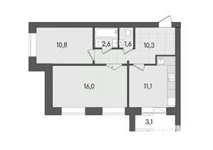 2-к квартира, вторичка, 56м2, 3/9 этаж