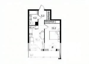 1-к квартира, вторичка, 41м2, 5/11 этаж