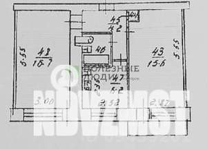 2-к квартира, вторичка, 45м2, 1/5 этаж