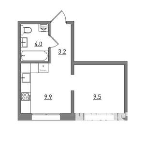 1-к квартира, вторичка, 27м2, 9/16 этаж