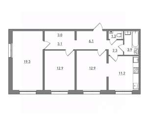 3-к квартира, вторичка, 76м2, 11/17 этаж