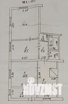 3-к квартира, вторичка, 56м2, 1/1 этаж