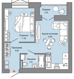 3-к квартира, вторичка, 75м2, 8/8 этаж