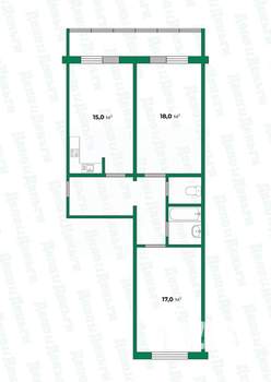 3-к квартира, вторичка, 70м2, 5/17 этаж