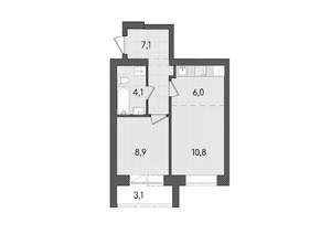 2-к квартира, вторичка, 40м2, 9/9 этаж