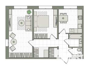 2-к квартира, вторичка, 59м2, 2/16 этаж