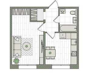 1-к квартира, вторичка, 34м2, 1/16 этаж