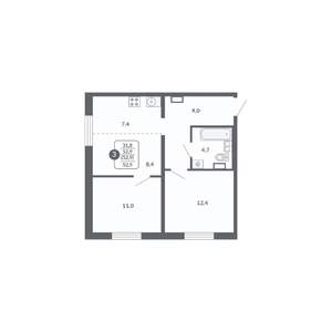 3-к квартира, вторичка, 53м2, 15/17 этаж