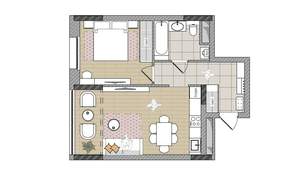 2-к квартира, вторичка, 48м2, 4/17 этаж
