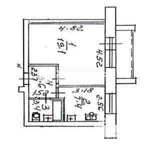 1-к квартира, вторичка, 34м2, 2/5 этаж
