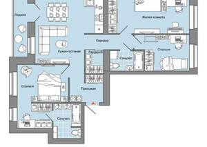 3-к квартира, вторичка, 88м2, 2/8 этаж