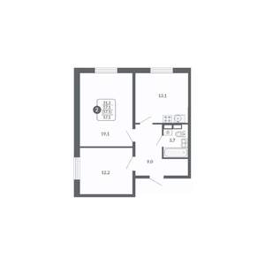 2-к квартира, вторичка, 57м2, 11/17 этаж