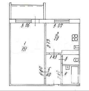 1-к квартира, вторичка, 32м2, 9/10 этаж