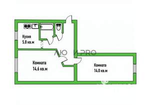2-к квартира, вторичка, 45м2, 1/5 этаж