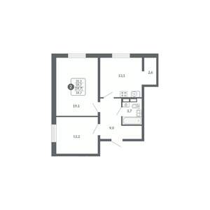 2-к квартира, вторичка, 60м2, 7/17 этаж