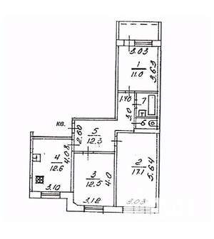 3-к квартира, вторичка, 70м2, 3/5 этаж