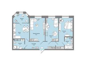 3-к квартира, вторичка, 79м2, 8/17 этаж