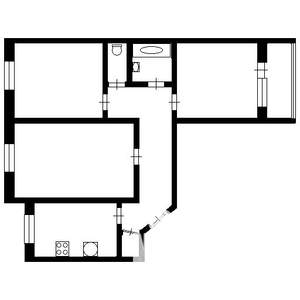 3-к квартира, вторичка, 66м2, 2/5 этаж