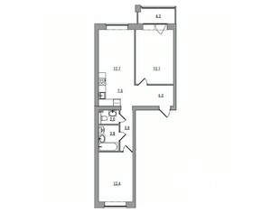 3-к квартира, вторичка, 68м2, 6/7 этаж