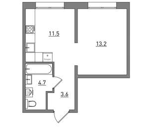 1-к квартира, вторичка, 33м2, 9/16 этаж