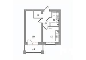 1-к квартира, вторичка, 38м2, 6/6 этаж
